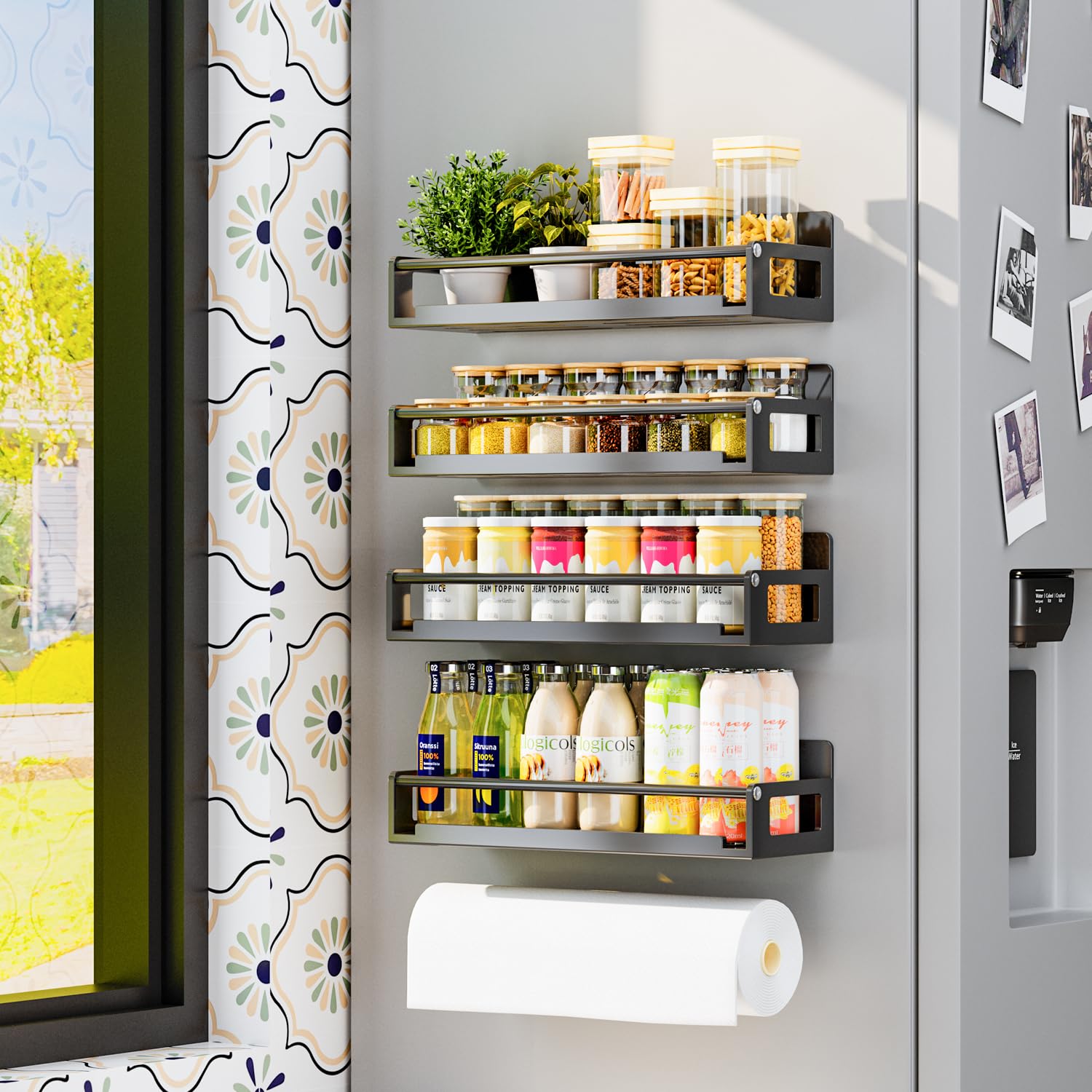 5 Pack Magnetic Spice Rack Organizer Storage